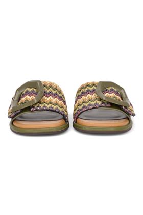 Ciabatta donna in pelle colore militare. NOA HARMON | 9997-MISSONI